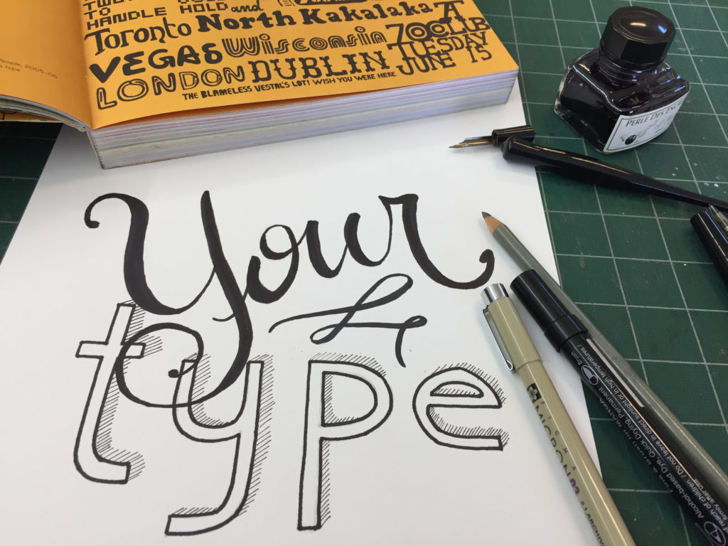 hand lettering into polymer plate letterpress